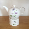 White Ceramic Teapot and Tealight Holder Set